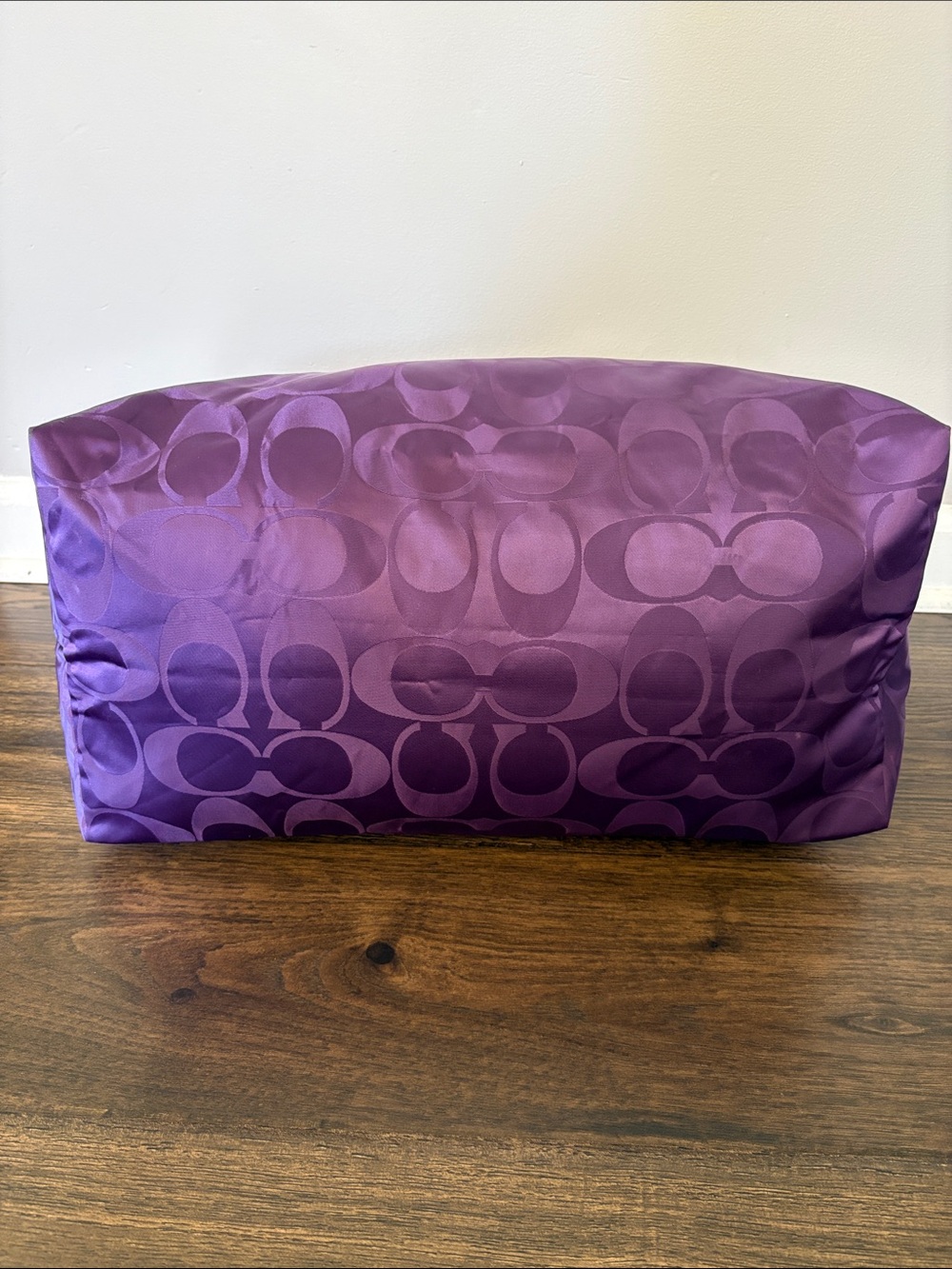 COACH Getaway Signature Nylon Packable Weekender Tote Bag Amethyst Purple NWOT - Picture 3 of 10